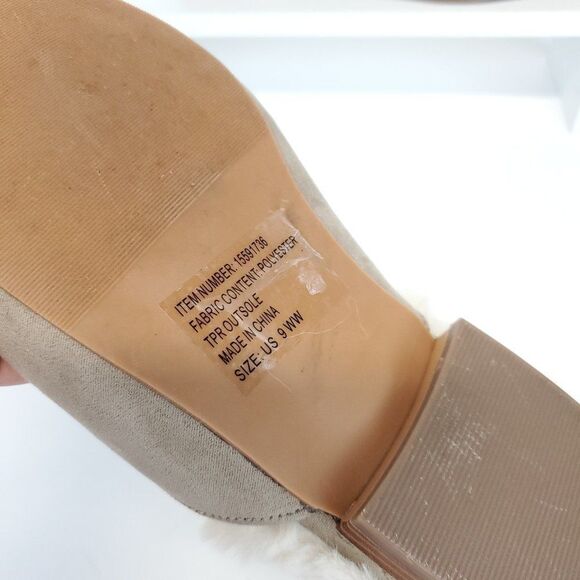 Torrid Faux Fur Slip On Mules Neutral Size 9WW - Picture 10 of 10